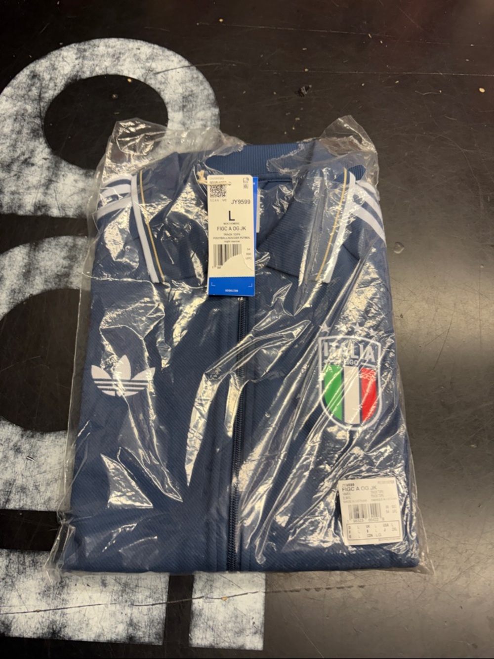 adidas Navy Blue Italy Crest Track Jacket